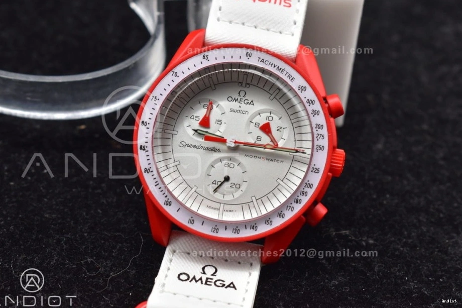 Swatch Moonwatch Mission Bioceramic to on Omega Mars Quartz Nylon x Strap 0105